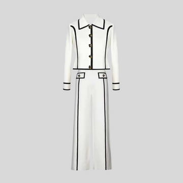Tailored Ensemble With Contrasting Trim - White