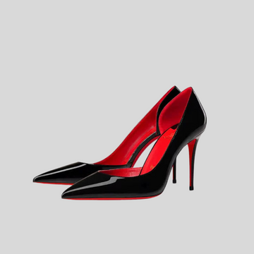 High Heels Red Shiny Bottoms - Black