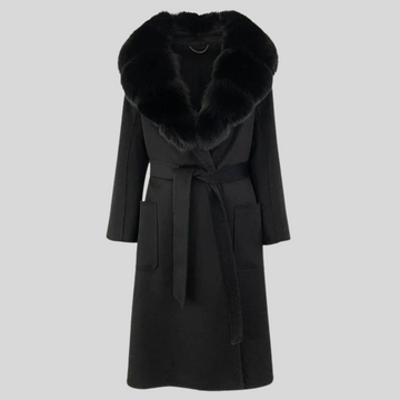 Elegant Long Overcoat - Black