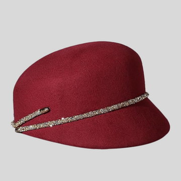 Retro British Wool Hat - Burgundy