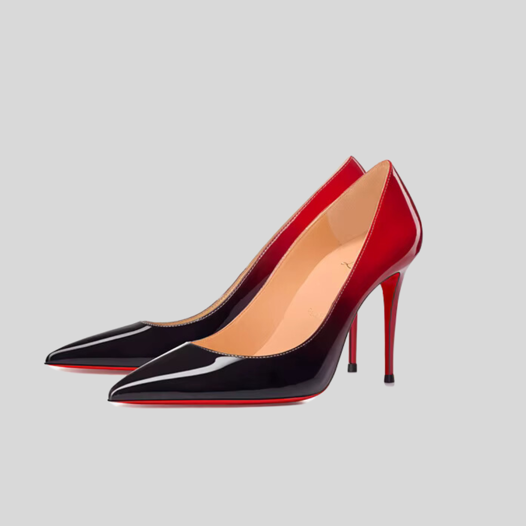 Elegant  Shiny Heels - Black & Red