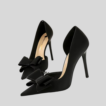 High Heels Satin Silk Butterfly - Black