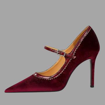 Elegant Suede High Heels - Burgundy