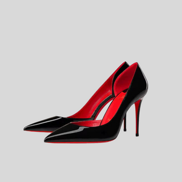 High Heels  Red Shiny Bottoms - Black