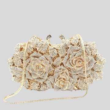 Glamorous Clutch with Stunning Crystal Details - Gold - Silver