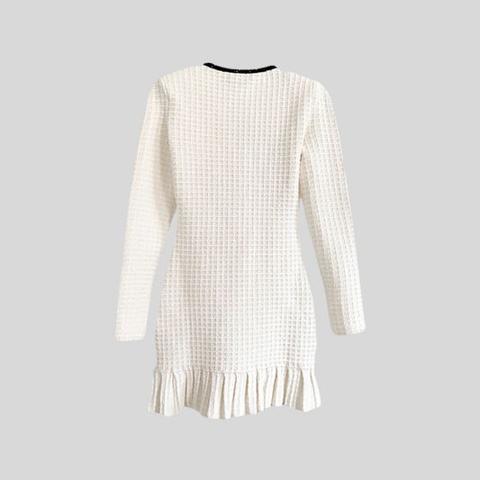 Chic Textured Knit Dress - Ivory