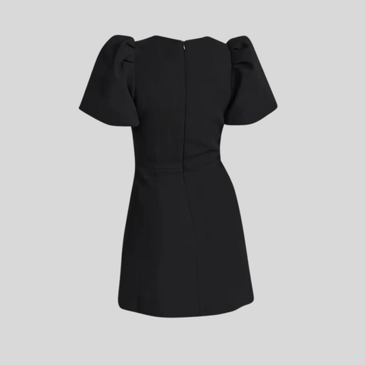 Elegant Mini Dress with Bows - Black