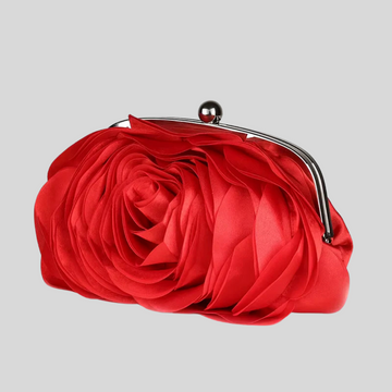 Chic Rose Flower Handbag - Red