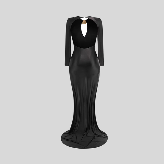 Chic Long Sleeve Dress - Black