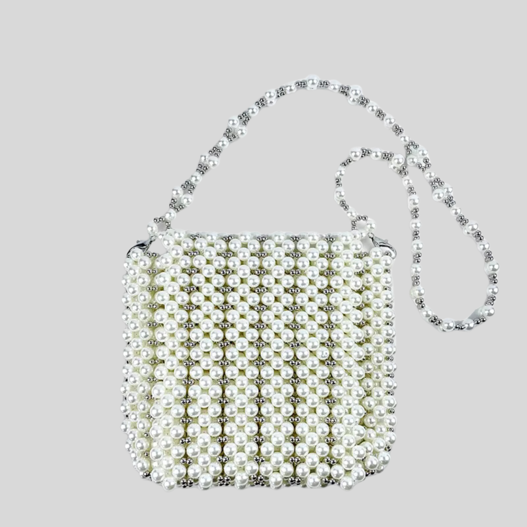 Mini Pearl Chain Bag - White