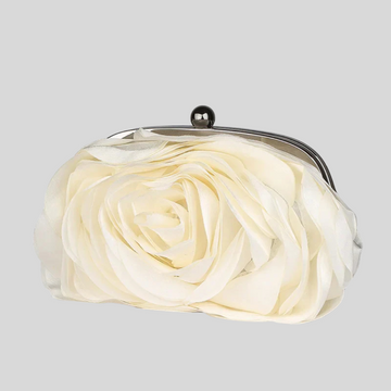 Chic Rose Flower Handbag - Beige