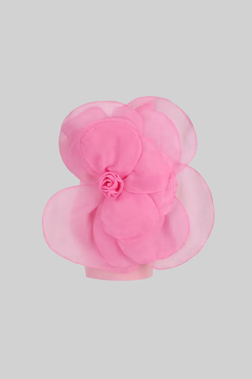 3D Voluminous Organza Floral Mini Dress - Pink - Blue - White