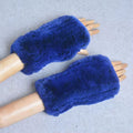 New Women 100% Real Genuine Knitted Rex Rabbit Fur Mittens Winter Warm Lady Real Fur Fingerless Gloves Handmade Knit Fur Mitten