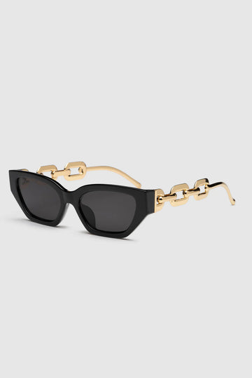 Cat Eyes with Gold Chain Arms - Black - Pink - White