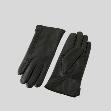 Glossy Suede Luxury Gloves - Black