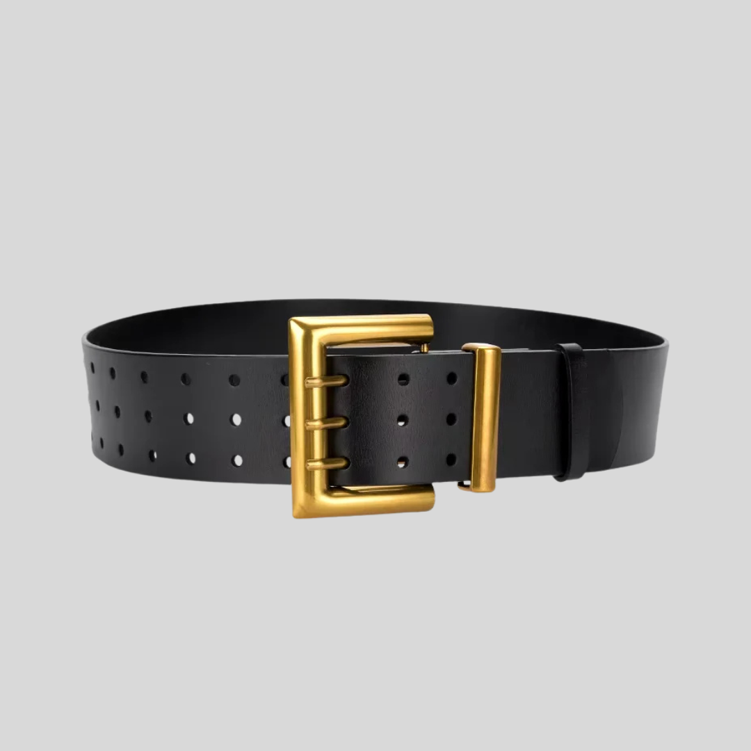 Leather Buckle Belt - Black