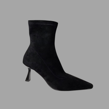 Fashion Suede Ankle Boots - Black