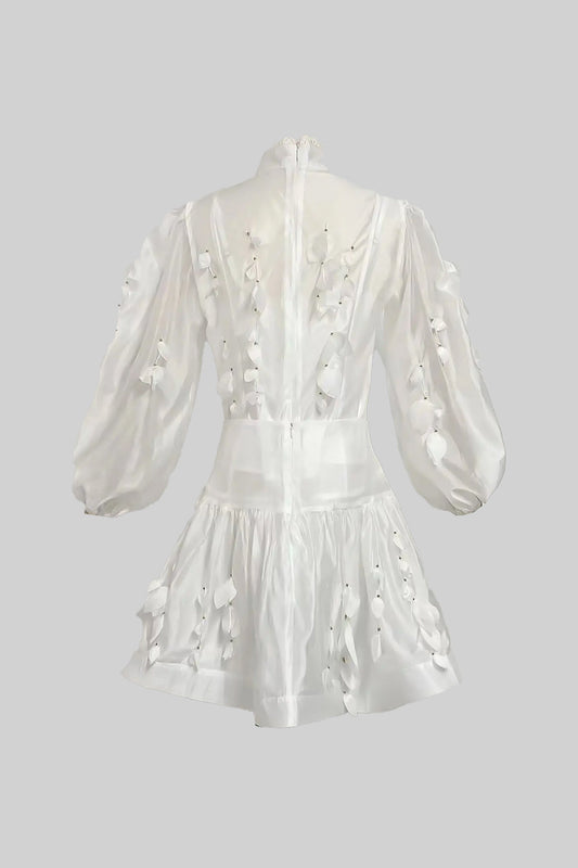 Elegant Floral Co-Ord With Delicate Lace Trim Accents - White - Blue - Pink